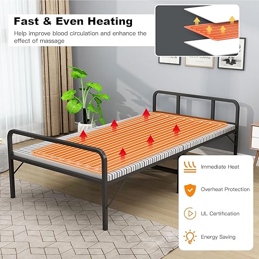 GORELAX Massage Table Warmer Heating Pad, 71¡± X 31¡± Deluxe Fleece Spa Massage Bed Warmer with 5 Heating Levels & 8H Timer, 12 Ft Cord Electric Heated Blanket, Overheat Protection, Machine Washable