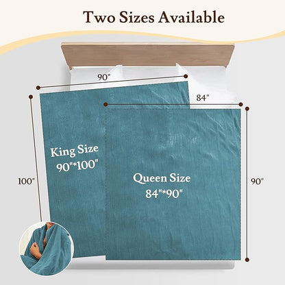 Electric Heated Blanket 84"x90" Queen Size - 4 Heat Settings & Dual Controllers, 10H Auto Shut Off, Ultra-Soft Coral Fleece Heated Blanket with Overheat Protection, Teal