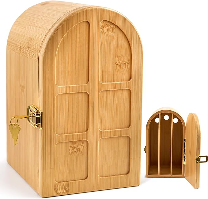 Bamboo Phone Jail with Lock, Phone Box for Family Time Cell Phone Lock Box with 3 Charging Holes, Self-Discipline Box Help People Focus Back