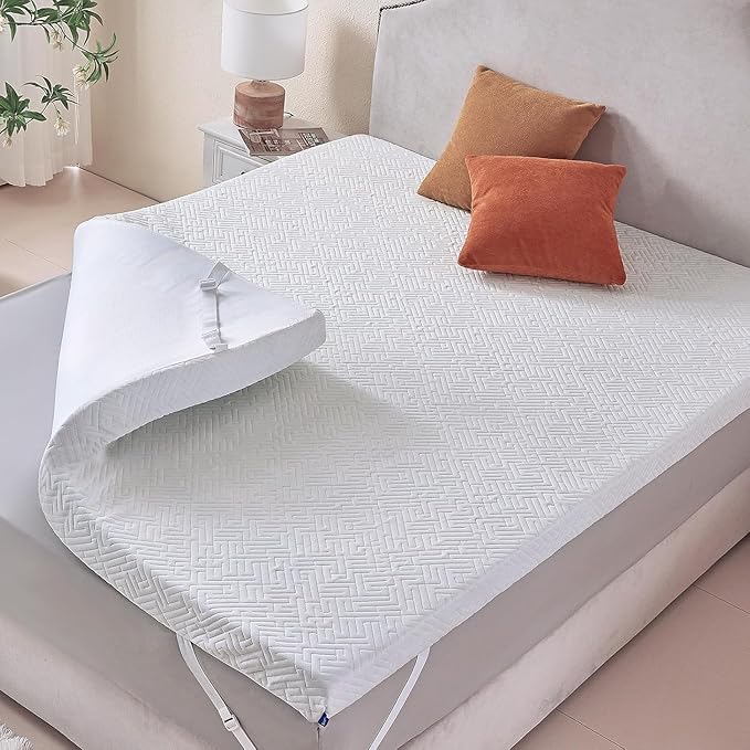 3 inch Memory Foam Mattress Topper Twin Size Bed, Gel Infused Memory Foam Mattress Pad with Cover for Back Pain Relief, 38x75 Inches