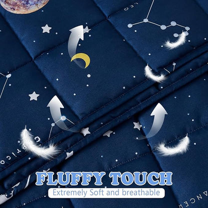 HOSUKKO Weighted Blanket - 2 lbs Navy Starry Sky Heavy Blanket - Small Size Breathable Blanket(20 * 30 inches, 2 lbs)