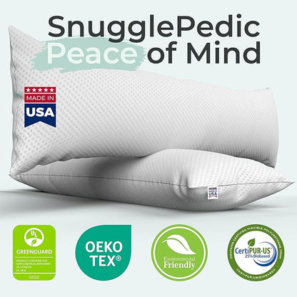 Snuggle-Pedic Body Pillow for Adults, Cozy Comfort Down Alternative Pregnancy Pillows - Soft, Supportive, Breathable Side Sleepers Maternity Pillow - Long Cuddle Pillow for Bed, 20x54 Full Body Pillow