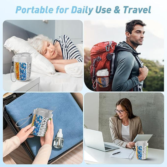 Large Pill Dispenser to Store 7 Various Supplements - Pill Organizer & Supplement Organizer for Travel, Anti-Mixing Design, with Strap & 20 Sticky Labels（Light Gray）