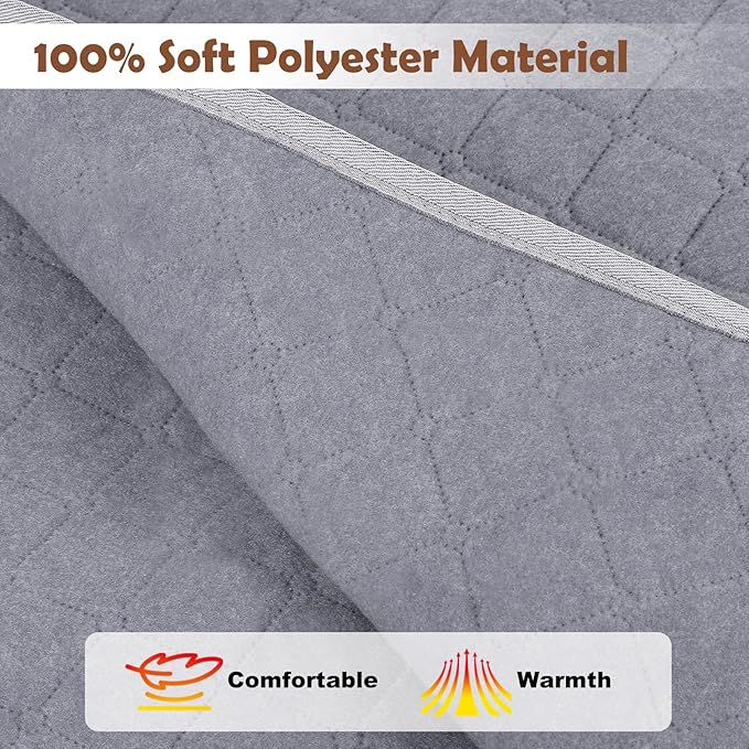 Heated Mattress Pad Mini Twin Size, 31.5" x 63" Electric Mattress Pad with Digital Controller, 9 Heat Settings, 1-6 Hours Auto Shut Off, Fast Heating, Machine Washable, Gray