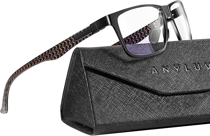 ANYLUV Blue Light Blocking Glasses Men Computer Gaming Glasses Lightweight Al-Mg Metal Anti Eyestrain Eye Protection