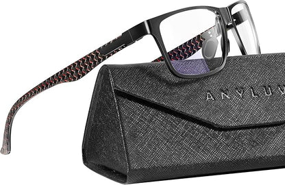 ANYLUV Blue Light Blocking Glasses Men Computer Gaming Glasses Lightweight Al-Mg Metal Anti Eyestrain Eye Protection