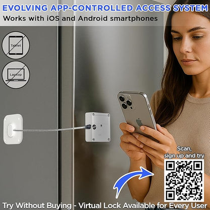 Smart Lock - App-Controlled Access for Snacks, Food & Alcohol - 3-in-1 Modes: Timer, Schedule & Simple Lock to Build Focused, Healthy Habits - for Refrigerators, Cabinets & Drawers