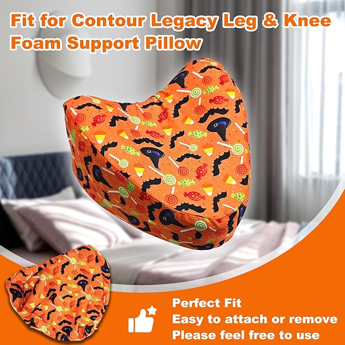 Knee Pillowcase for Contour Legacy Knee Pillow, Invisible Zippered & Anti-Pilling, Warm Fall Christmas Home Decor, for Women Girls (Warm Orange)
