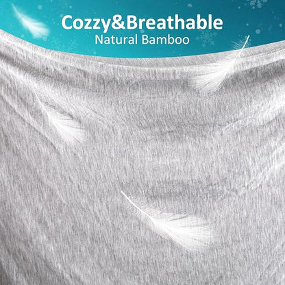 Bamboo Cooling Blanket - Double-Sided Soft Bed Throw Summer Blankets, Breathable Cold Bed Blanket for Night Sweats Sofa Home Office - 59"x79", Light Gray