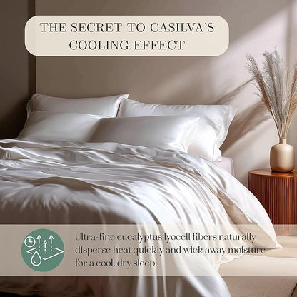 Eucalyptus Sheets - Infused with Silver for Anti-Odor, Softer Than Silk Fibers, More Cooling Than Cotton - Perfect for Hot Sleepers & Sensitive Skin - 100% Tencel Lyocell - Cali-King Sheet Set