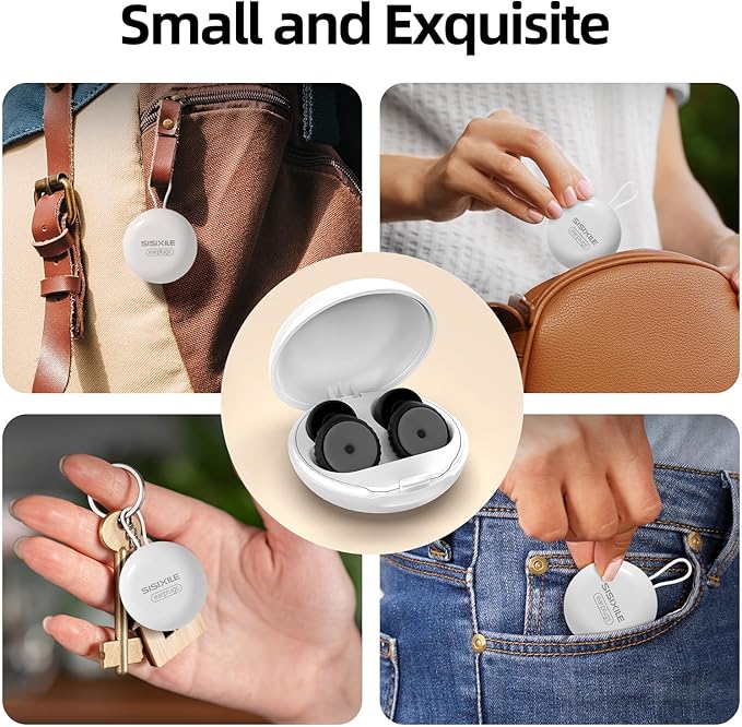 Noise Cancelling Earplugs 2 Pairs for Sleeping, Travel, Office - Soft Silicone Earplugs, 35dB Noise Reduction, Comfortable, Reusable, Multiple Sizes XS/S/M/L for Snoring, Focus & Study - Black & Blue