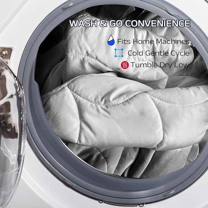 Cooling Comforter for Hot Sleepers - Lightweight Breathable Tencel Blend, Double Sided All-Season Comforter, Temperature Regulating & Machine Washable (Gray, Throw(70''L*60''W))