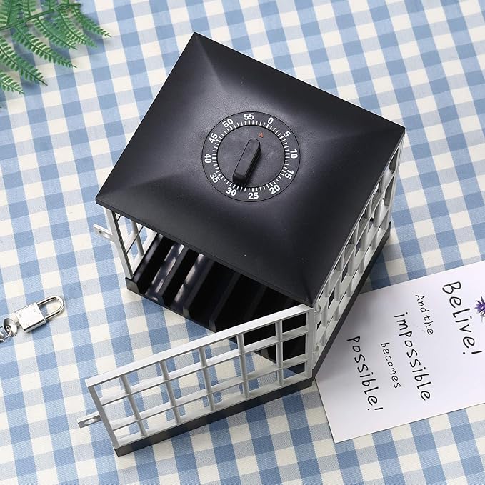 ruixin Mobile Phone Jail - Smart Phone With Timing, Cell Phone Jail, Phone Lock Box, Phone Jail, Timed Lock Box, Used In Classrooms, Homes, Meeting Rooms, Offices (15CMX13CMX23CM)