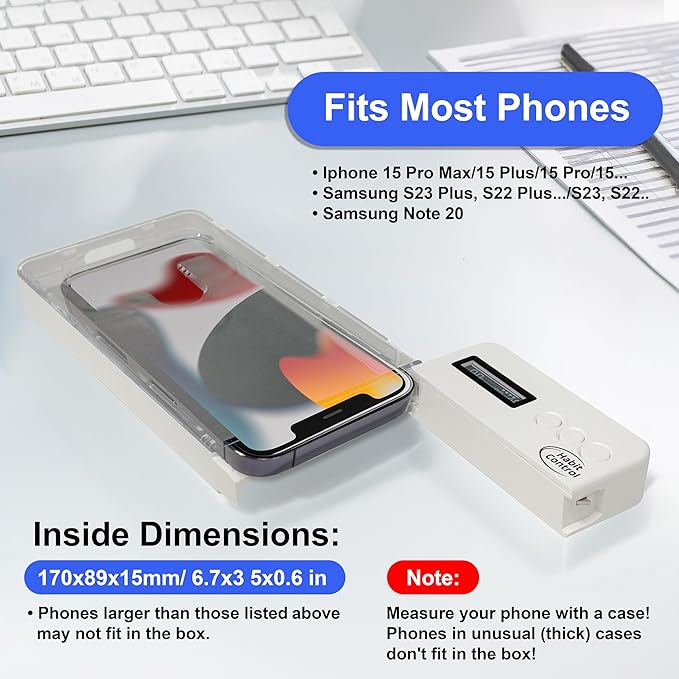 Phone Lock Box - Timed Lock Box Cell Phone Locker, Safe Lockbox Bad Habit, Smartphone Jail with Timer Reduce Kids Adults Screen Time Improve Productivity, Family Time Container - White