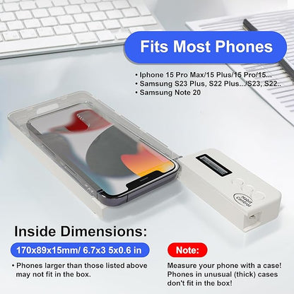 Phone Lock Box - Timed Lock Box Cell Phone Locker, Safe Lockbox Bad Habit, Smartphone Jail with Timer Reduce Kids Adults Screen Time Improve Productivity, Family Time Container - White