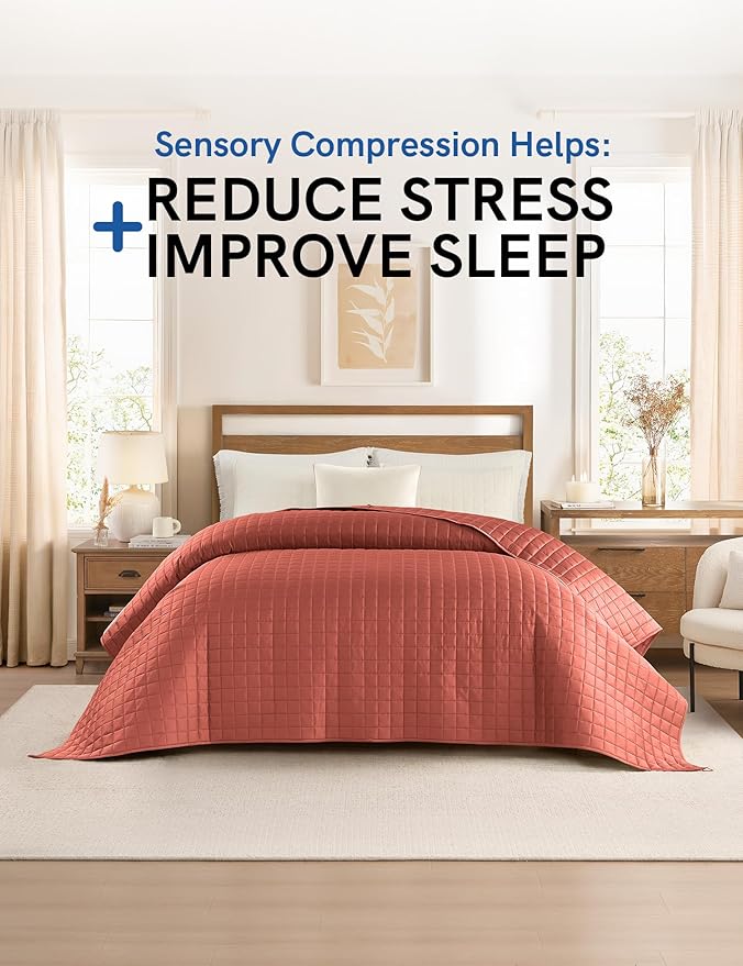 YnM Cooling Weighted Blanket for Adults, 15lbs Heavy Bed Throw for One Person of 140lbs, Perfect for Hot Sleepers or Warm Climates with Rayon/Glass Beads(60x80 Inches, Queen Bed, Carribean Sunset)