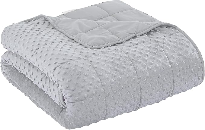 Weighted Blanket for Adults, Comfortable and Soft Throw Weighted Blanket with Premium Glass Beads for All Season 15 lbs 60"x80", Light Grey