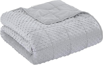 Weighted Blanket for Adults, Comfortable and Soft Throw Weighted Blanket with Premium Glass Beads for All Season 15 lbs 60"x80", Light Grey
