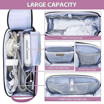 CPAP Travel Bag Compatible with ResMed AirMini Machine & Accessories, Portable CPAP Equipment & Supplies Carrying Bag, Compact CPAP Organizer Storage Bag with Compartments,Purple (Bag Only)