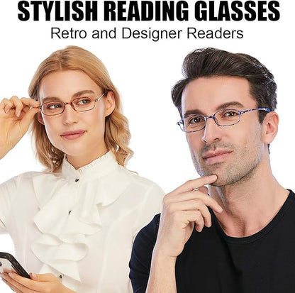 AQWANO Lightweight Computer Reading Glasses Blue Light Blocking TR90 Flexible UV400 Protection Readers for Women Men, 1.0