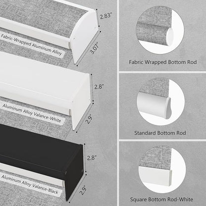 Aprilsmart Motorized Blinds with Remote,Compatible with Apple HomeKit Alexa Google Home- Voice and app Control,Motorized Roller Shades 100% Blackout Custom Size(Vigor Rock White -21)