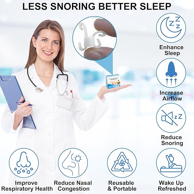 Nasal Dilators for Sleeping & Breathing - 4 Pack Anti Snoring Nose Clip to Improve Airflow & Snoring - Nose Opener Anti Snoring Devices for Men and Woman
