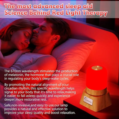 Red Light Night Light Lamp for Sleep,Red Nightlight Desk Lamp with 670nm Wavelength,Touch Remote Control Reds Light for Sleep Lamp Backed by Science,for Deep Relaxation Travel Meditation and Yoga