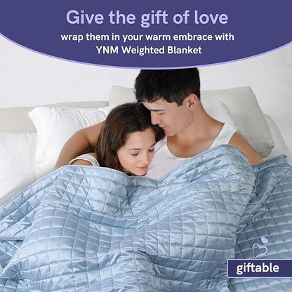YnM Cooling Weighted Blanket for Adults, 20lbs Heavy Bed Throw Comforter with 100% PE Fabric, Ideal for Hot Sleepers or Summer Days(88x104 Inches for Queen/King Bed, 20 Pounds, Blue)