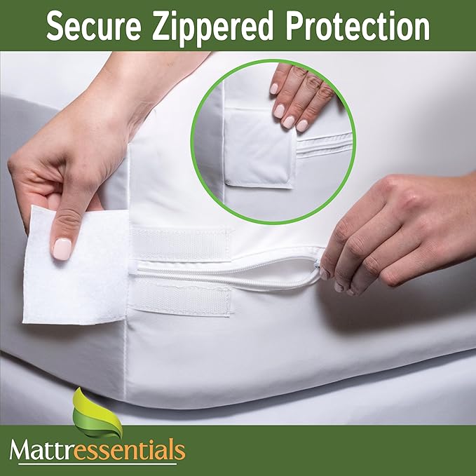 Zippered Twin XL Mattress Protector (5"-7" Depth) - Bed Bug Waterproof Mattress Cover, Premium Quality Hypoallergenic Encasement White