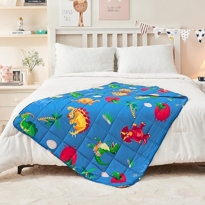 yescool Weighted Blanket 10 Pounds Cooling Weighted Lap Blanket, Dinosaur Heavy Blanket for Sleeping, Weighted Throw Blanket Gift for 80-110lbs, 40" x60