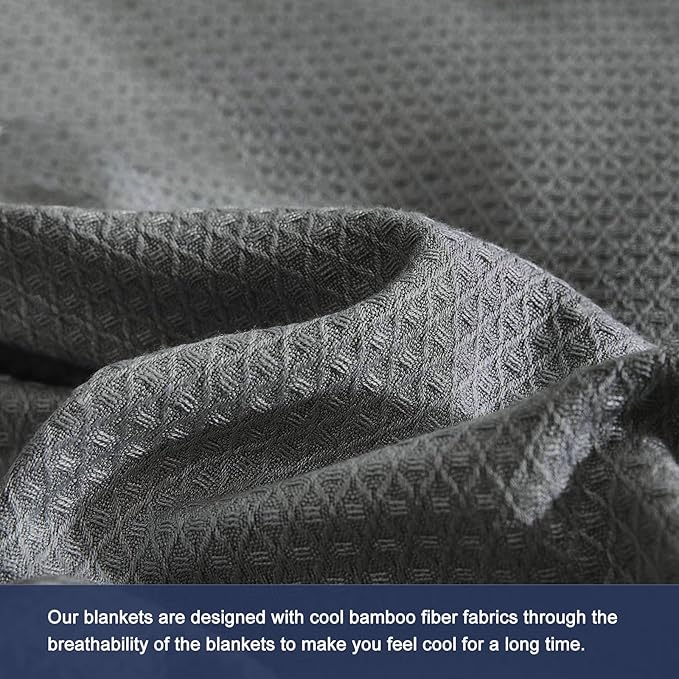 DANGTOP Cooling Blankets for Hot Sleepers, 100% Rayon Absorbs Body Heat to Keep Cool on Warm Night, Ultra-Cool Lightweight Blanket(90x108 inches, Dark Grey)