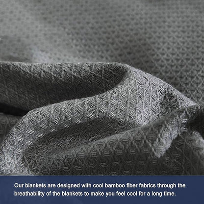 DANGTOP Cooling Blankets for Hot Sleepers, 100% Rayon Lightweight Breathable Summer Blanket Absorbs Body Heat to Keep Cool on Warm Night(79x91 inches, Dark Grey)