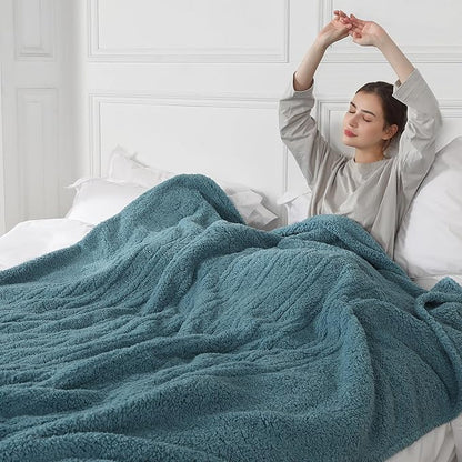Queen Electric Blanket, Queen Heated Blanket with Two Separate Controllers, Queen Size Large Heating Blanket with 5 Heating Levels & 10 Hours Auto Off, Machine Washable, 84"x90", Slate Blue