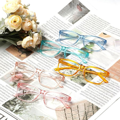 SIGVAN Ladies Reading Glasses Blue Light Blocking Spring Hinge Fashion Pattern Print Eyeglasses for Women