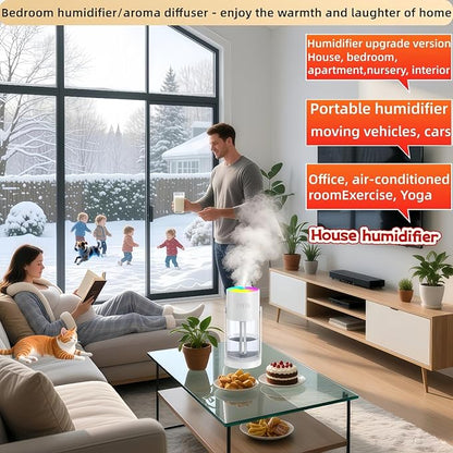 UEISODC bedroom humidifier, desktop USB humidifier, car air freshener, relieves tight skin, cough, nasal congestion, allergies and dry air，With automatic shutdown, silent operation