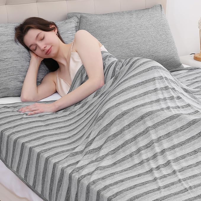 Marchpower Cooling Blanket for Hot Sleepers for Kids, Double Sided Arc-Chill Cooling Fabric Q-Max>0.5, Cooling Blanekt for Hot Flashes and Night Sweats, Cool Blanekt Cold Blanket for Summer Grey