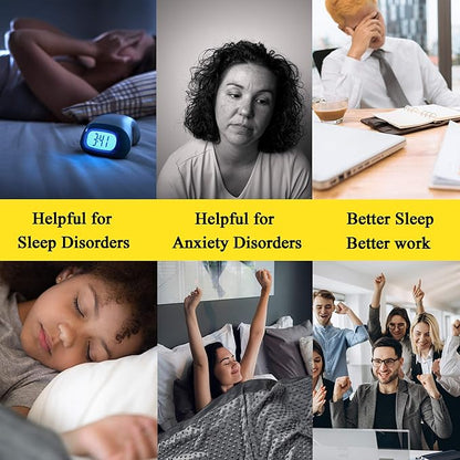 Weighted Blanket with 100% Cotton Cover, Breathable Comforter Heavy Blanket, Squares Glass Beads for Average Weight, for Good Rest and Deep Sleep, Full Size 48'x72' with 12lbs Fits 110-140lbs Adult