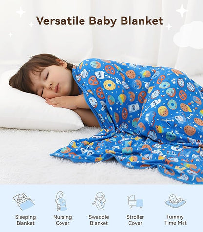 Premium Baby Blankets, Soft Viscose from Bamboo Blanket for Boys and Girls, Nursery Crib Bedding Quilt for Newborn and Toddler, Cooling for Hot Sleepers, 50'' x 50'' Cookies