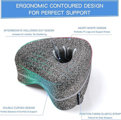 BEAUTRIP Leg Pillow | Ergonomic Side Sleeping Pillows | Memory Foam Knee Pillow with Strap for Side Sleeper | Leg Support Cushion with Removable and Washable Cover