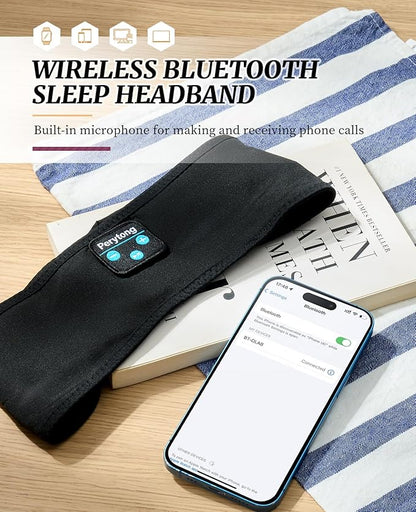 Perytong Sleep Headphones Bluetooth Headband Wireless Headphone Headband for Side Sleepers - Headphones for Sleeping - Sleeping Headband for Insomnia Nuit Travel,Gift for Women Men Mom Dad