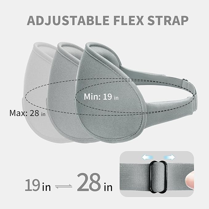 3D Sleep Mask for Men Women 2 Pack, Blackout Eye Mask for Sleeping Eye Mask for Side Sleeper, Memory Foam Adjustable&Washable, Airplane Travel Essentials Couples Yoga Meditation Black & Silver-Gray