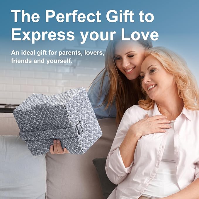 Knee Pillow for Side Sleepers, Leg Pillow for Sciatica, Back, HIPS, Knees, Joints Pain Relief,Pillows for Between Legs While Sleeping Spine Alignment Support & Relieves Pressure