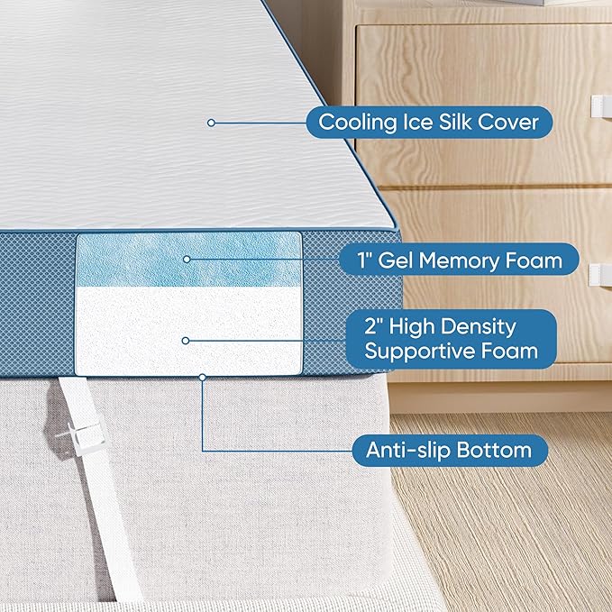 4 Inch Firm Mattress Topper King Size, Memory Foam Mattress Topper Extra Support, High-Density Memory Foam Bed Topper for Pain Relief, with Removable Soft Cover, CertiPUR-US Certified