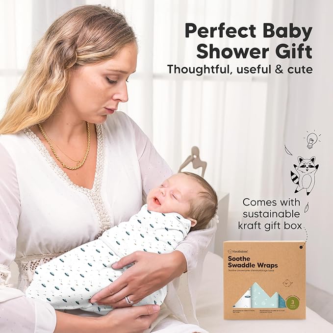 3-Pack Organic Baby Swaddle Sleep Sacks - Swaddles for Newborns, Infant 0-3 Months, Baby Girls, Boys, Soft & Snug Newborn Sleep Sack, Nursery Swaddling Blankets (Galaxy, OS)