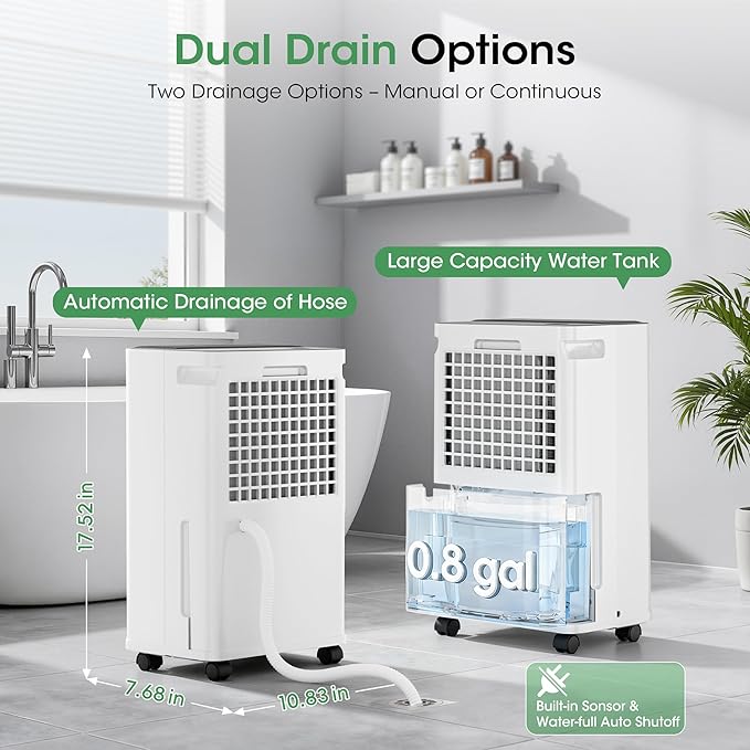2500 sq.ft Dehumidifier for Basement, Smart APP WiFi Control,35 Pint Dehumidifiers for Home with Drain Hose, 24H Timer & Child Lock, Quiet & Eco, Ideal for Large Rooms, Bathroom, Bedroom, Garage