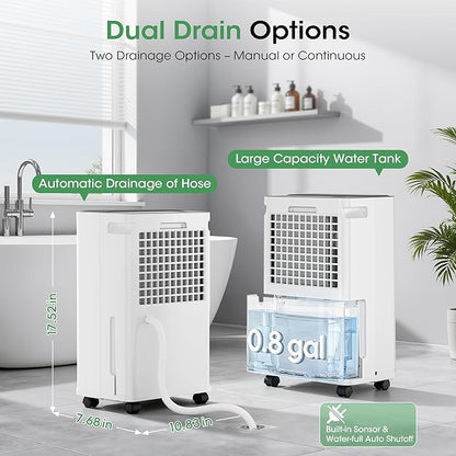 2500 sq.ft Dehumidifier for Basement, Smart APP WiFi Control,35 Pint Dehumidifiers for Home with Drain Hose, 24H Timer & Child Lock, Quiet & Eco, Ideal for Large Rooms, Bathroom, Bedroom, Garage