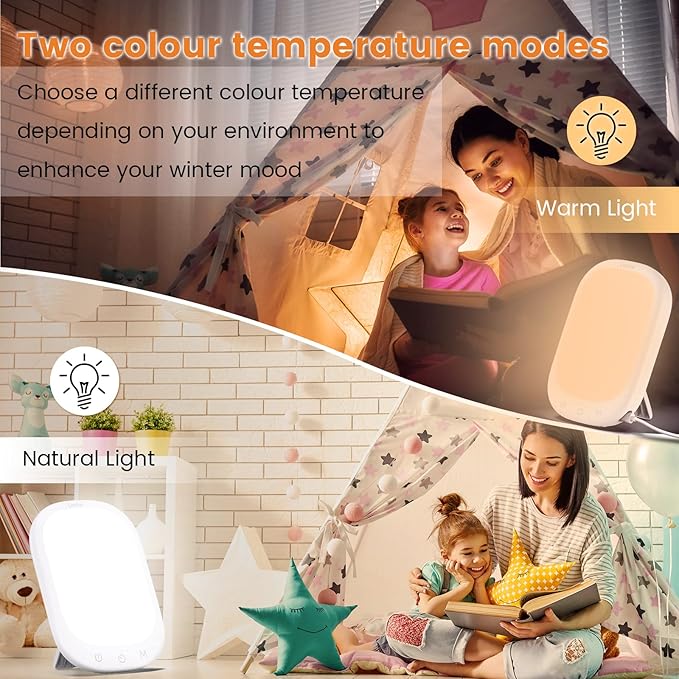 LASTAR Sun Lamp 10,000 Lux Daylight Lamp with Memory Function 5 Adjustable Brightness Levels 4 Color Temperature 4 Timer Funtion Sunlight Lamp Mountable Support Smart Plug