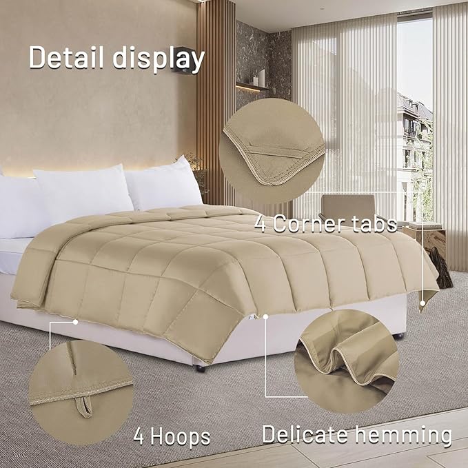 NEXHOME PRO Viscose from Bamboo Comforter King Cooling Lightweight Duvet Insert, Organic Natural Summer Bedding Blanket for Hot Sleepers,8 Corner Tabs 90" L x 106" W