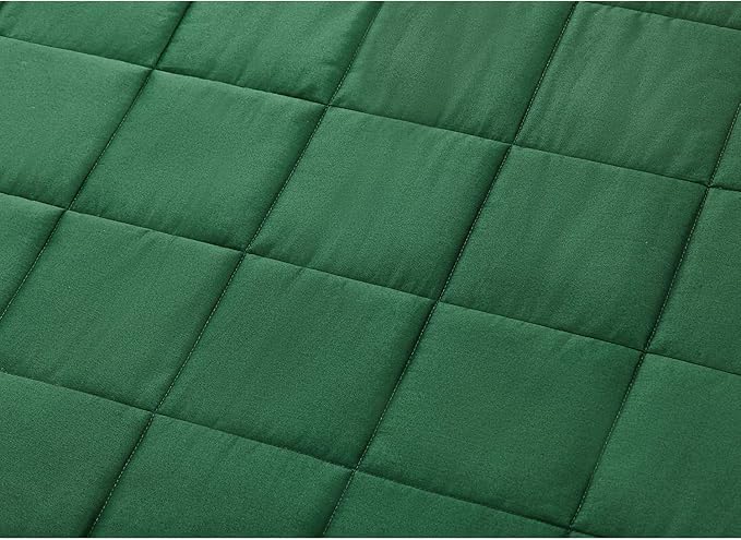 RelaxBlanket Weighted Blanket | 60''x80'',15lbs | for Individual Between 140-190 lbs | Premium Cotton Material with Glass Beads | Dark Green
