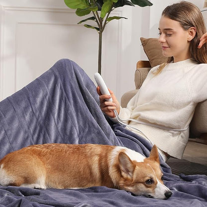 Electric Blanket Full Size Heated Blanket 72''X84'', Purple Heating Blanket Ultra Warm Flannel Electric Heating Blanket with 5 Heat Settings & 10 Hours Auto-Off, Ideal for Grandma Gifts(Lavender)